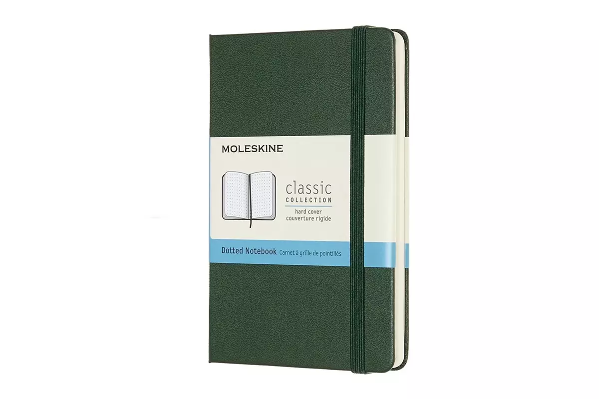 Een Moleskine Dotted Hard Cover Notebook Pocket Myrtle Green koop je bij Moleskine.nl